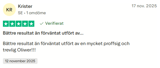 Omdöme från en Carmee-kund